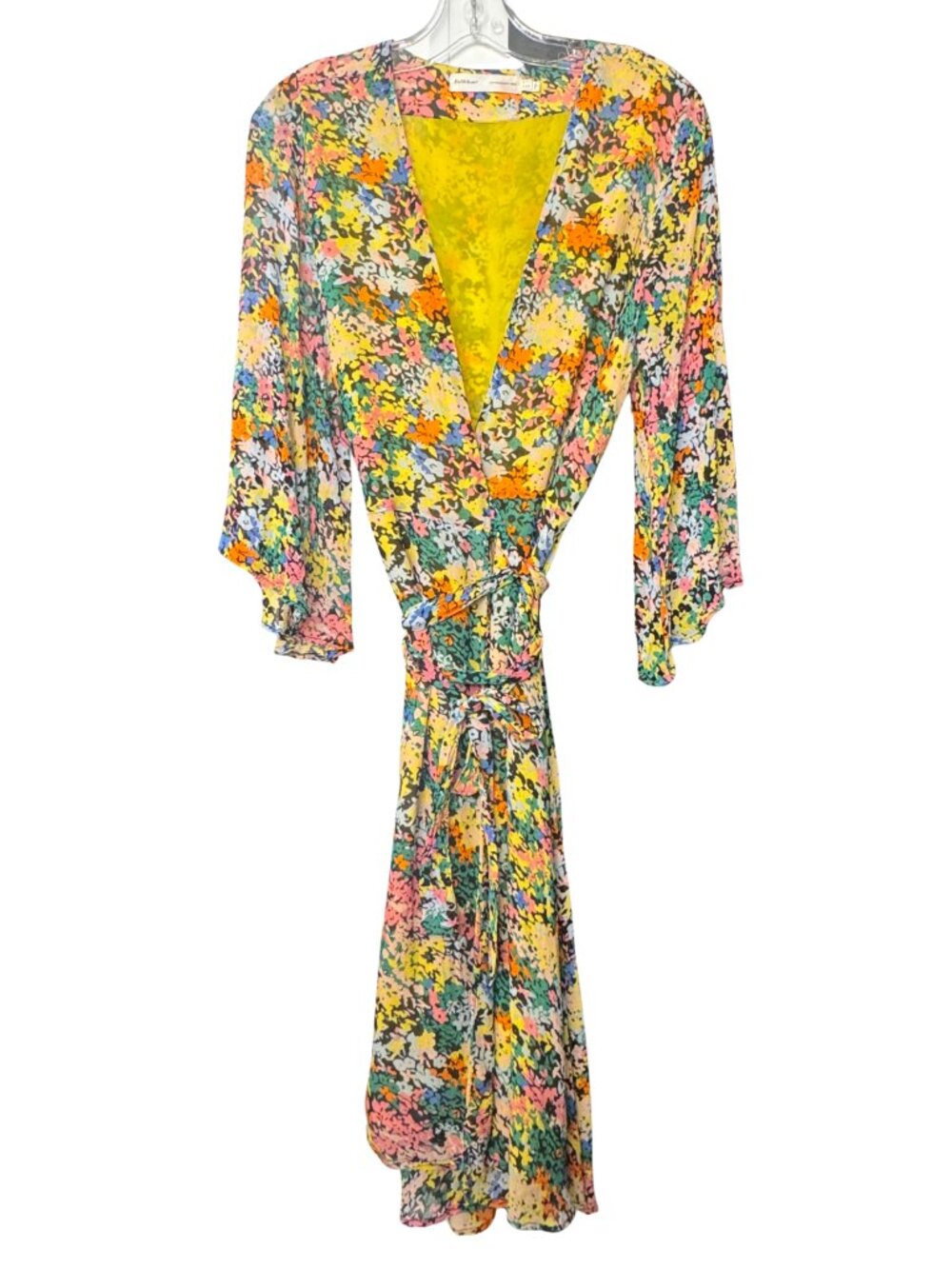 InWear Tangela Wrap Dress Floral Print Size 12 Copenhagen 1969 Fully Lined Midi